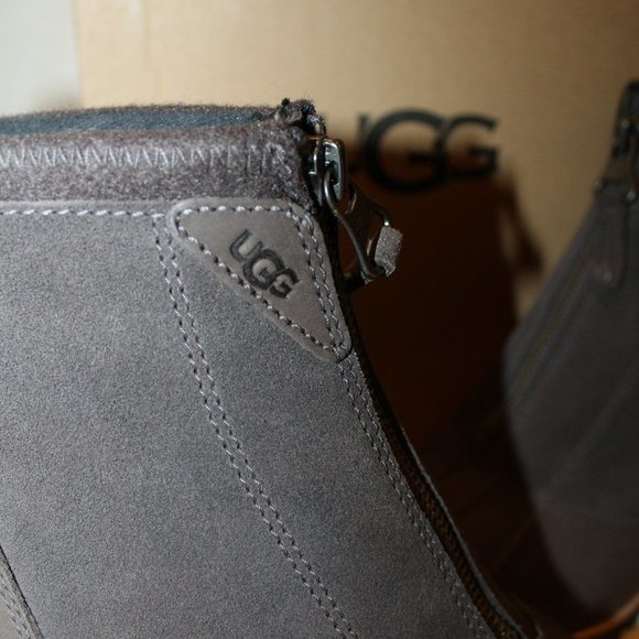 NIB UGG WOMEN'S WEDGE REGGIE SUEDE ZIP UP ANKLE BOOTS - Picture 4 of 8